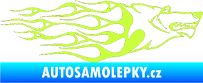 Samolepka Animal flames 017 pravá vlk limetová