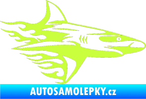 Samolepka Animal flames 031 pravá žralok limetová