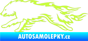 Samolepka Animal flames 032 levá vlk limetová