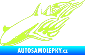 Samolepka Animal flames 048 levá žralok limetová