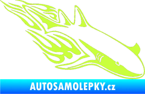 Samolepka Animal flames 048 pravá žralok limetová
