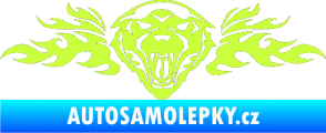 Samolepka Animal flames 058 levá vlk limetová