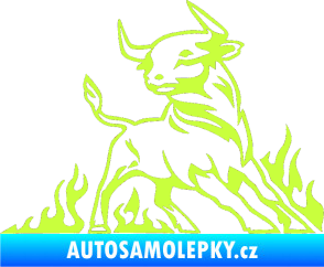 Samolepka Animal flames 062 pravá býk limetová