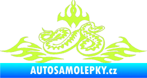 Samolepka Animal flames 070 pravá zmije limetová