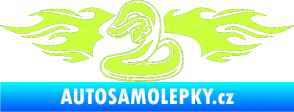 Samolepka Animal flames 072 levá had limetová