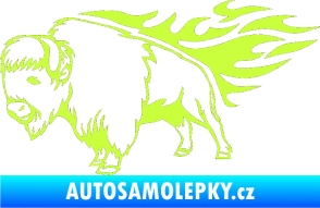Samolepka Animal flames 077 levá býk limetová