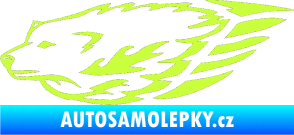 Samolepka Animal flames 078 levá  vlk limetová