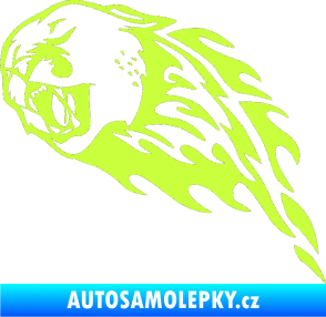 Samolepka Animal flames 083 levá puma limetová