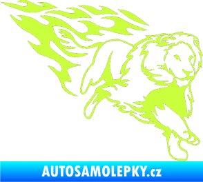 Samolepka Animal flames 087 pravá lev limetová