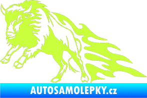 Samolepka Animal flames 089 levá býk limetová