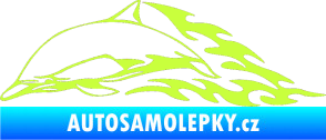 Samolepka Animal flames 099 levá delfín limetová