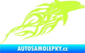 Samolepka Animal flames 102 pravá delfín limetová