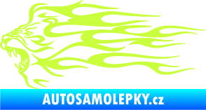 Samolepka Animal flames 103 levá lev limetová