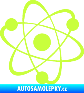 Samolepka Atom  limetová