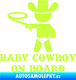 Samolepka Baby cowboy on board levá limetová