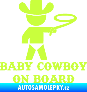 Samolepka Baby cowboy on board pravá limetová