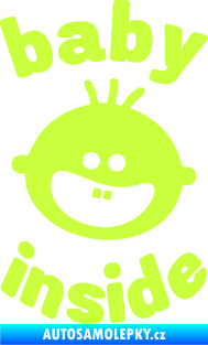 Samolepka Baby inside 002 levá dva zuby na palubě limetová