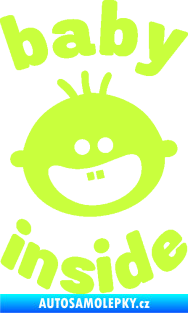 Samolepka Baby inside 002 pravá dva zuby na palubě limetová