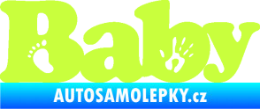 Samolepka Baby nápis otisk ručky a nožky limetová