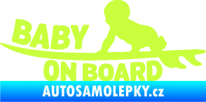Samolepka Baby on board 010 levá surfing limetová