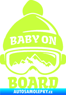Samolepka Baby on board 012 pravá na horách limetová