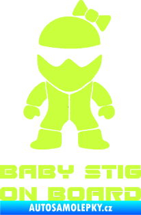 Samolepka Baby stig on board girl limetová