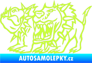 Samolepka Bad dogs levá zuřiví psi limetová
