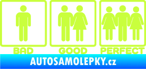 Samolepka Bad good perfect 002 nápis limetová