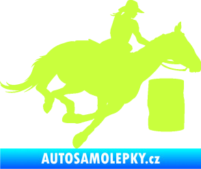 Samolepka Barrel racing 001 pravá cowgirl rodeo limetová