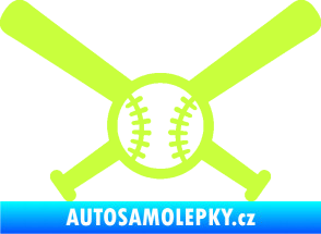 Samolepka Baseball míček a pálky limetová