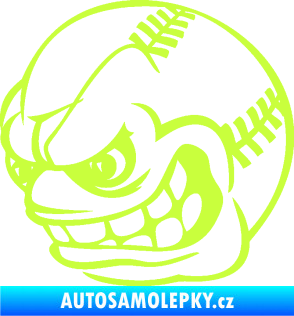 Samolepka Baseballový míček 001 levá s obličejem limetová