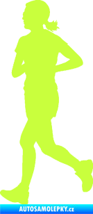 Samolepka Běžkyně 001 levá jogging limetová