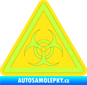 Samolepka Biohazard barevný trojúhelník limetová