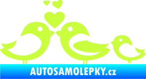 Samolepka Bird family 001 rodina v autě limetová