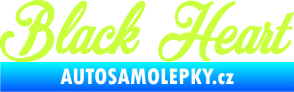 Samolepka Black Heart nápis limetová