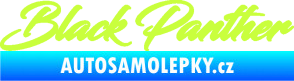 Samolepka Black panther nápis limetová