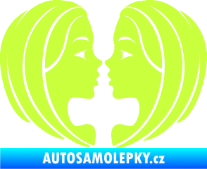 Samolepka Blíženci 002  limetová
