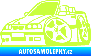 Samolepka BMW e30 cabrio karikatura levá limetová