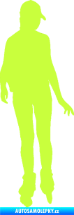 Samolepka Bruslařka 002 pravá limetová