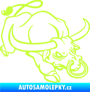 Samolepka Býk 014 pravá rozzuřený limetová