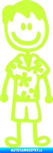 Samolepka Cartoon family táta Hawaii limetová