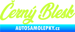 Samolepka Černý blesk nápis limetová