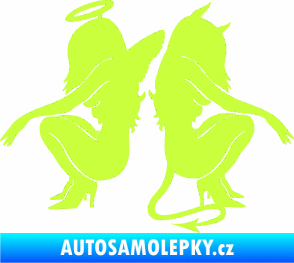 Samolepka Čertice 007 pravá s andělem limetová