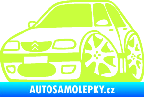 Samolepka Citroen saxo karikatura levá limetová