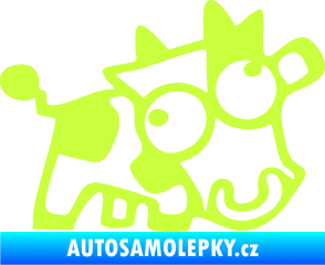 Samolepka Crazy cow pravá limetová
