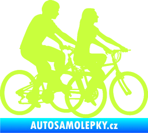 Samolepka Cyklisté 001 pravá pár limetová