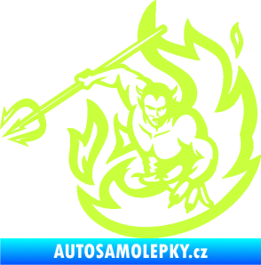 Samolepka Ďábel 002 levá s vidlemi limetová