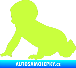 Samolepka Dítě v autě 025 levá miminko silueta limetová