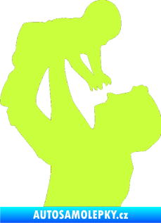Samolepka Dítě v autě 026 levá miminko v náruči limetová