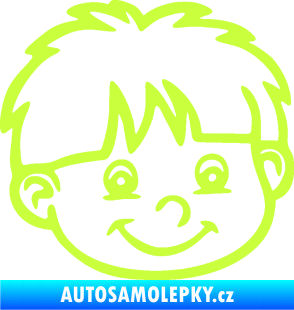 Samolepka Dítě v autě 036 pravá chlapec hlavička limetová